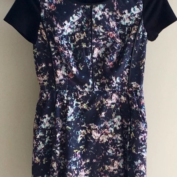 CLUB MONACO Shayla Mini Dress Black Abstract Print Faux leather Enchanted Forest - Picture 10 of 15